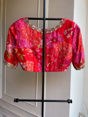 DS - Floral Embroidered Blouse - Red