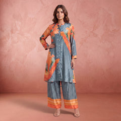 Saba Kurtha Set- Bluish Grey