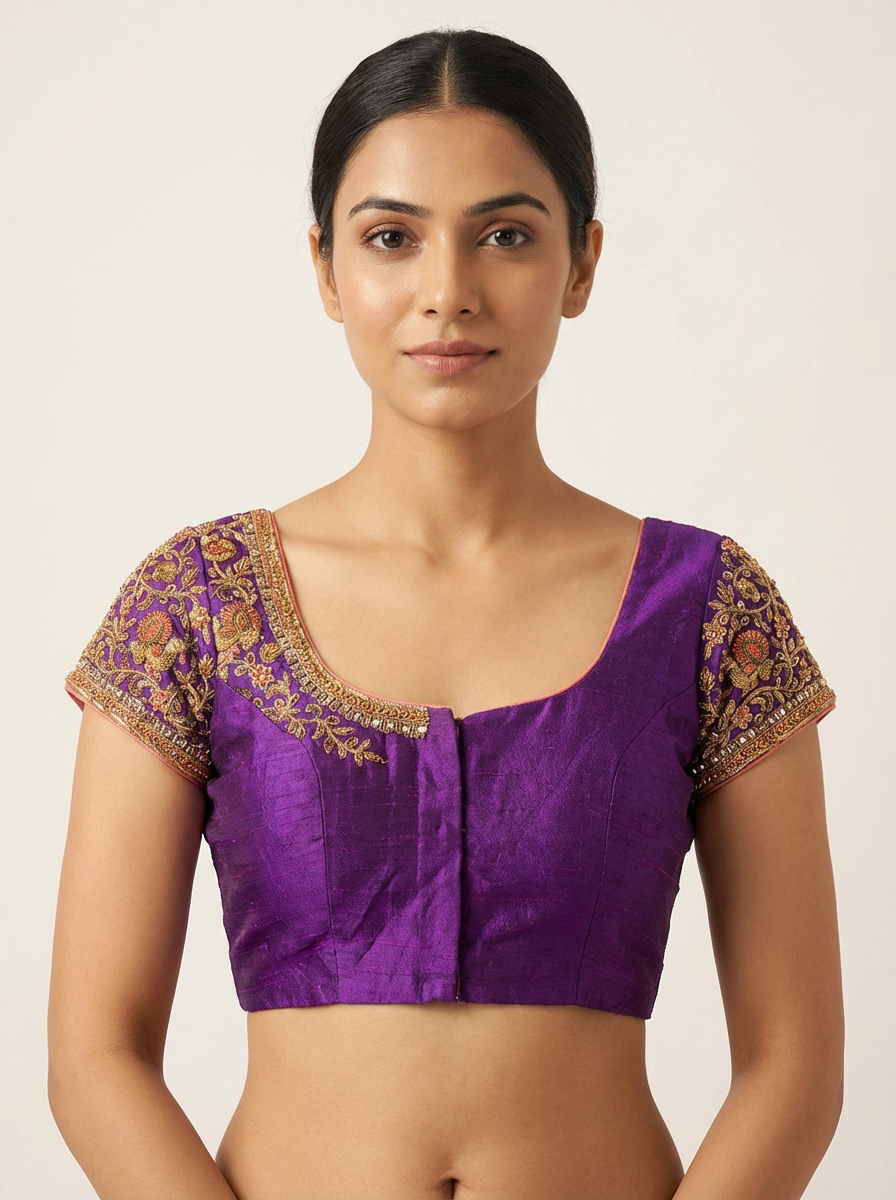 Purple Embroidery Blouse