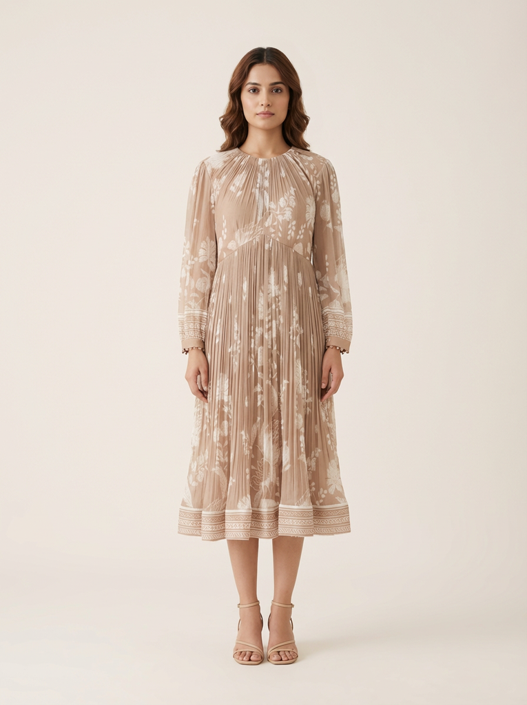 Lucia Dress- Neutral Beige – Issa Studio