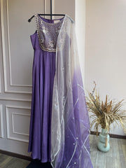 DS-Haniya Purple Anarkali with Dupatta