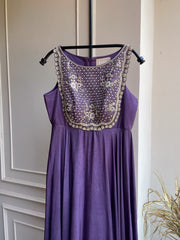 Haniya Purple Anarkali with Dupatta
