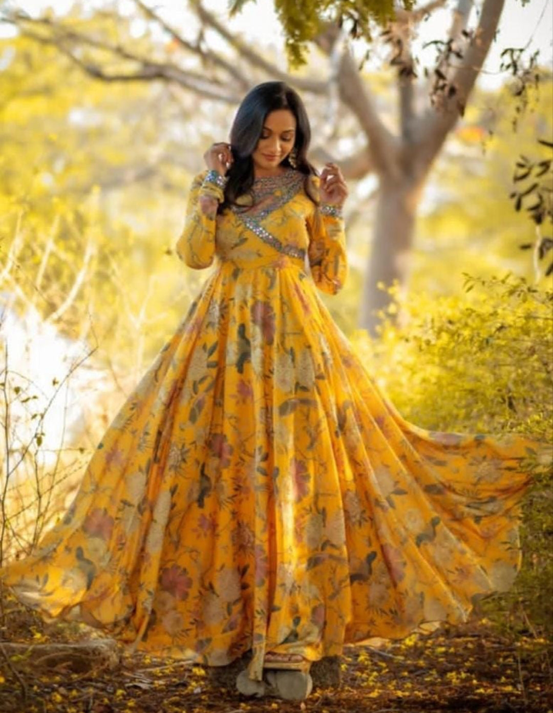 Yellow floral dress