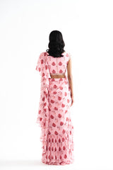 Pink Drape saree