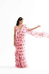 Pink Drape saree