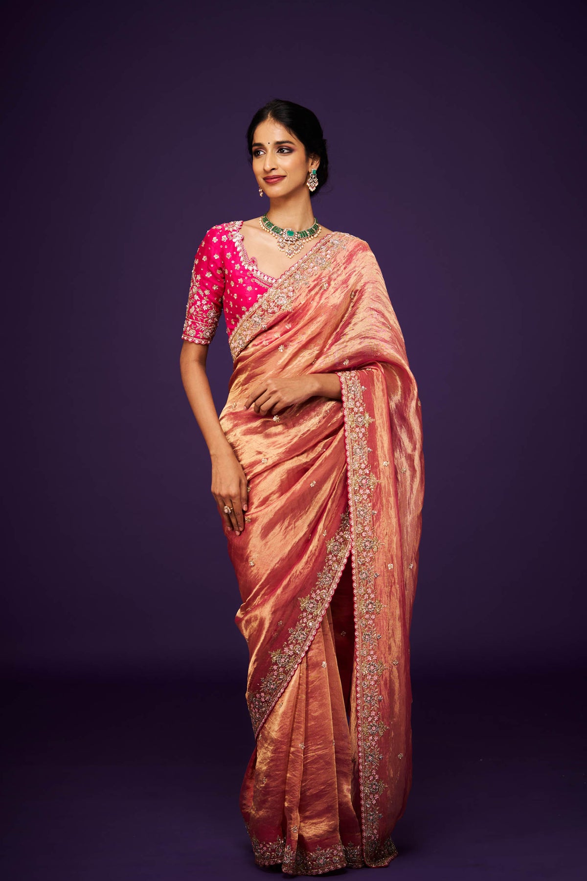 Maya Tissue Embroidery Only Saree