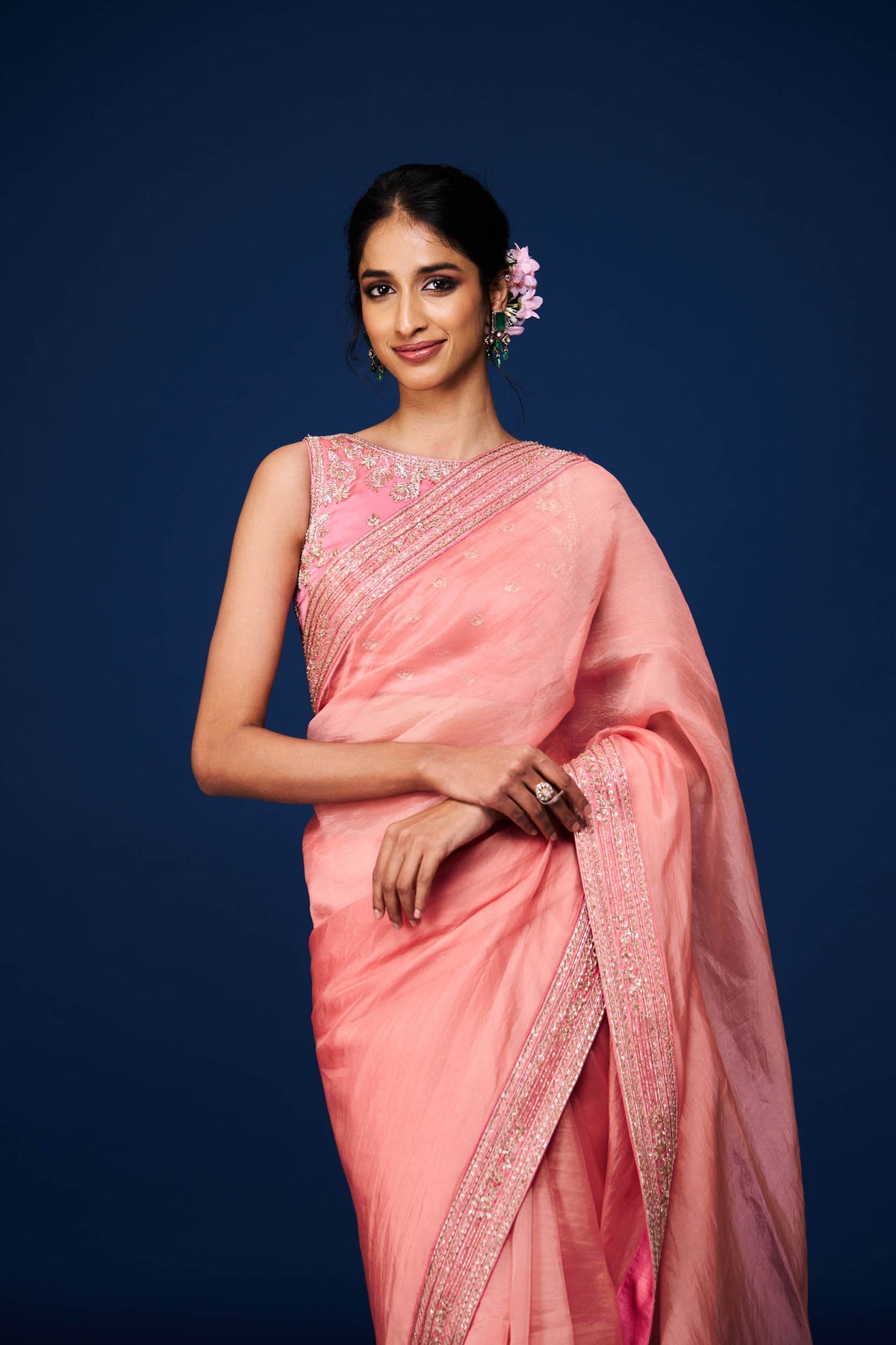 Kusuma Embroidered Saree and Blouse