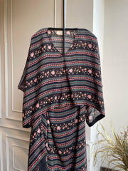 Ira-Black Kaftan & Drape Skirt