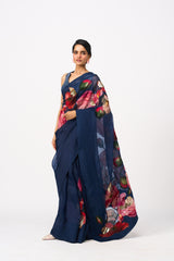 Aleera Saree Set- Navy Blue