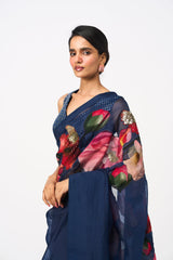 Aleera Saree Set- Navy Blue