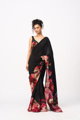 Kashia Saree Set- Black