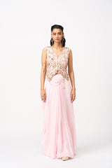 Minya Drape Skirt Set- Baby Pink