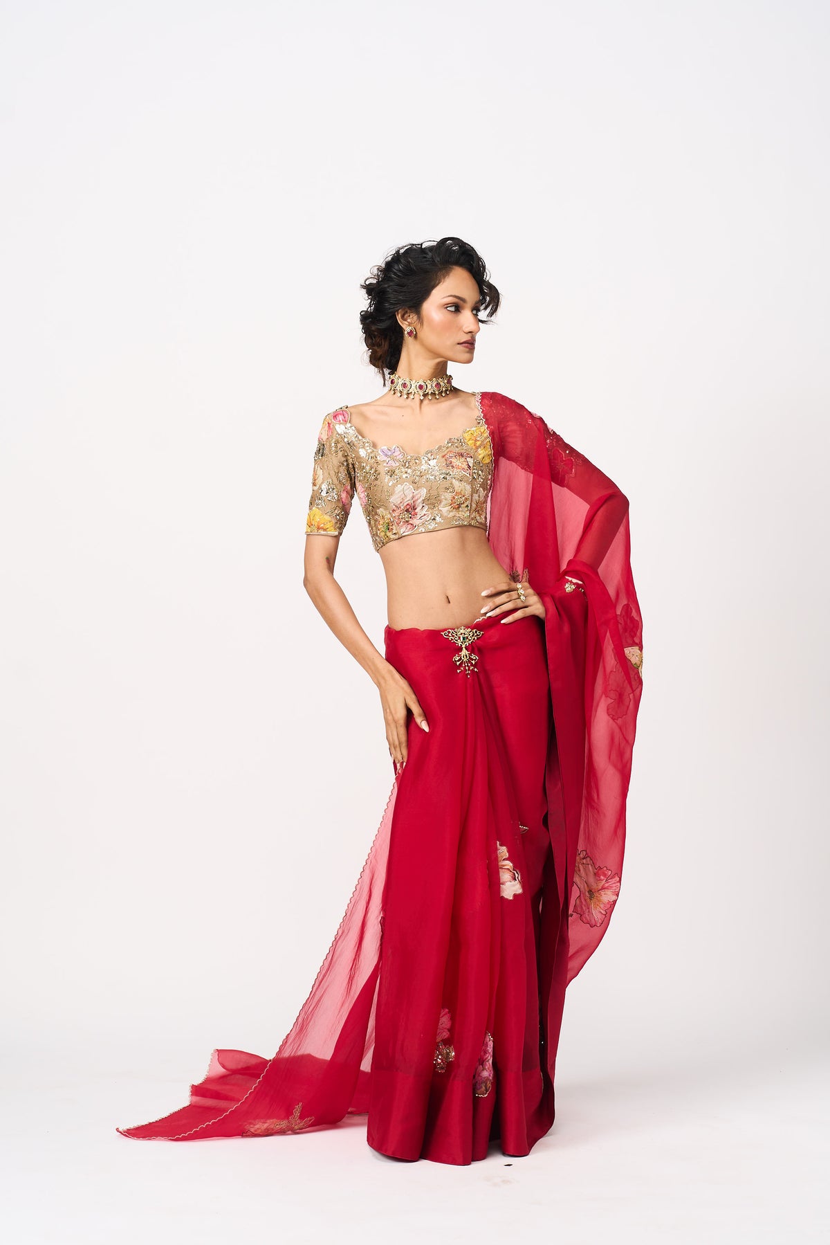 Arika Saree Set- Red