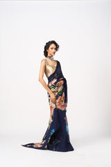 Mahani Saree Set- Navy Blue