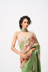 Vilina Saree Set- Green