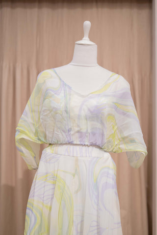 DS - Ivory floral palazzo with crop top