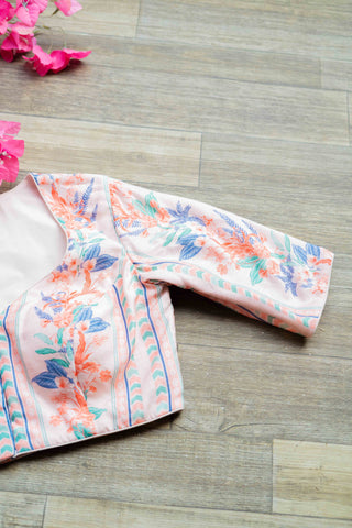 Peach floral blouse