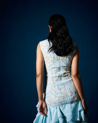 Display Product - Via ruffle gown - Ice Blue