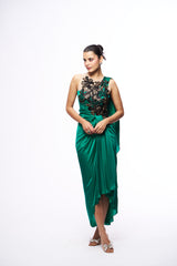 Romi Drape Dress - Green