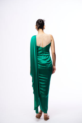 Romi Drape Dress - Green