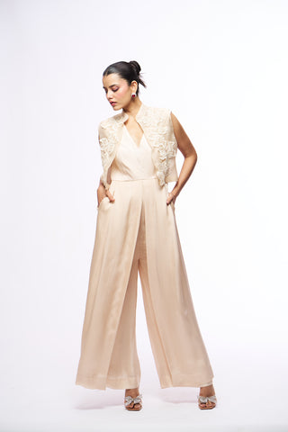 Kelly Jumpsuit With Cape - Ivory