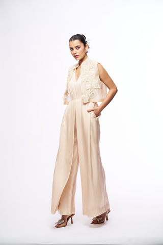 Kelly Jumpsuit With Cape - Ivory