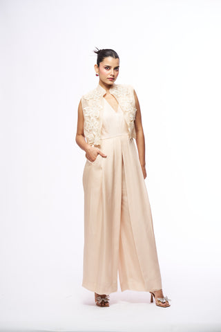 Kelly Jumpsuit With Cape - Ivory