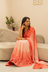 Coral Ombre Saree and Blouse