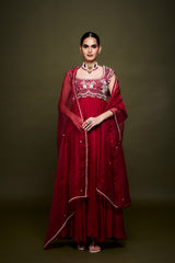 Amina Red Anarkali with Dupatta