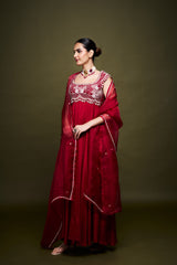 Amina Red Anarkali with Dupatta