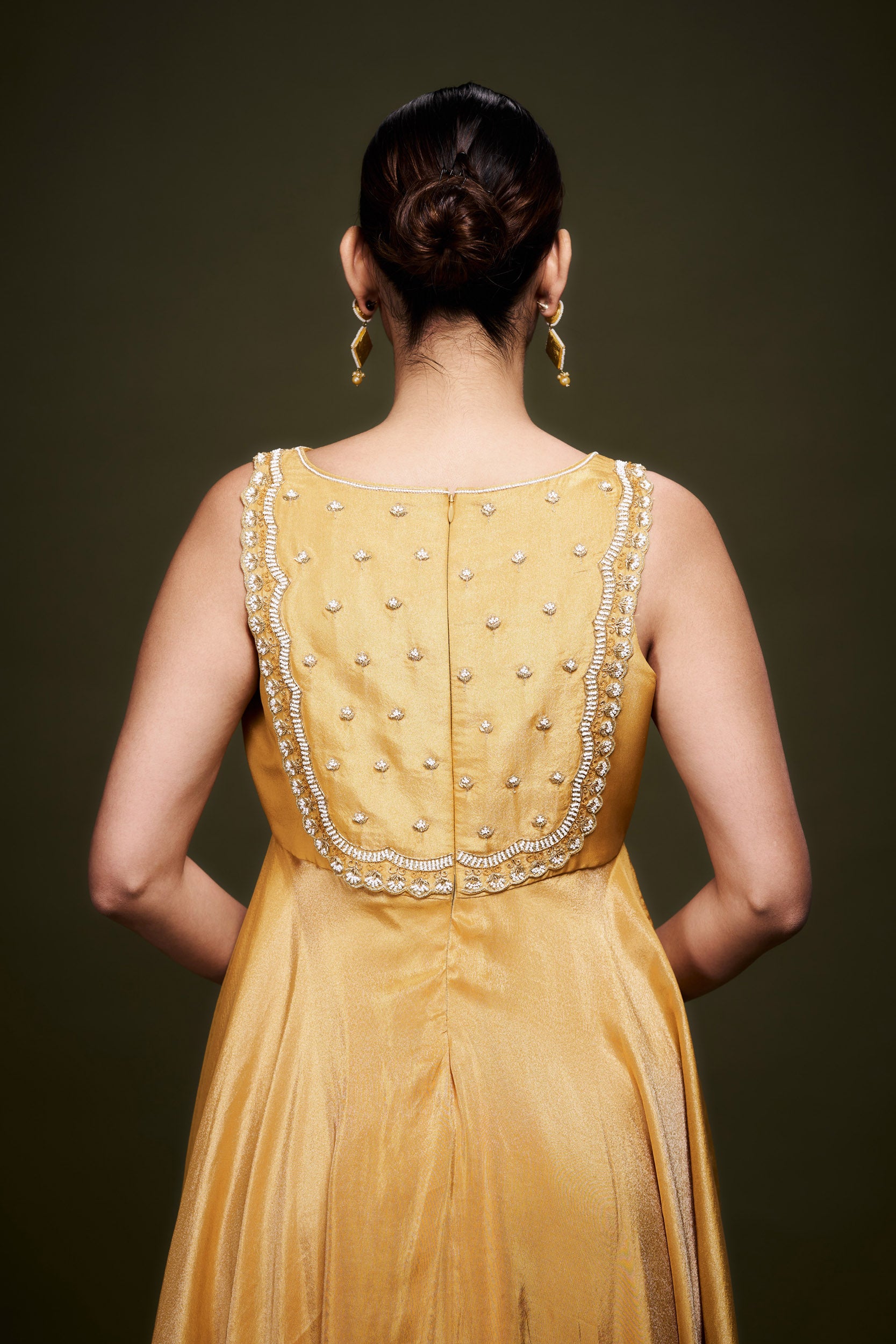 Aisha Yellow Anarkali with Dupatta