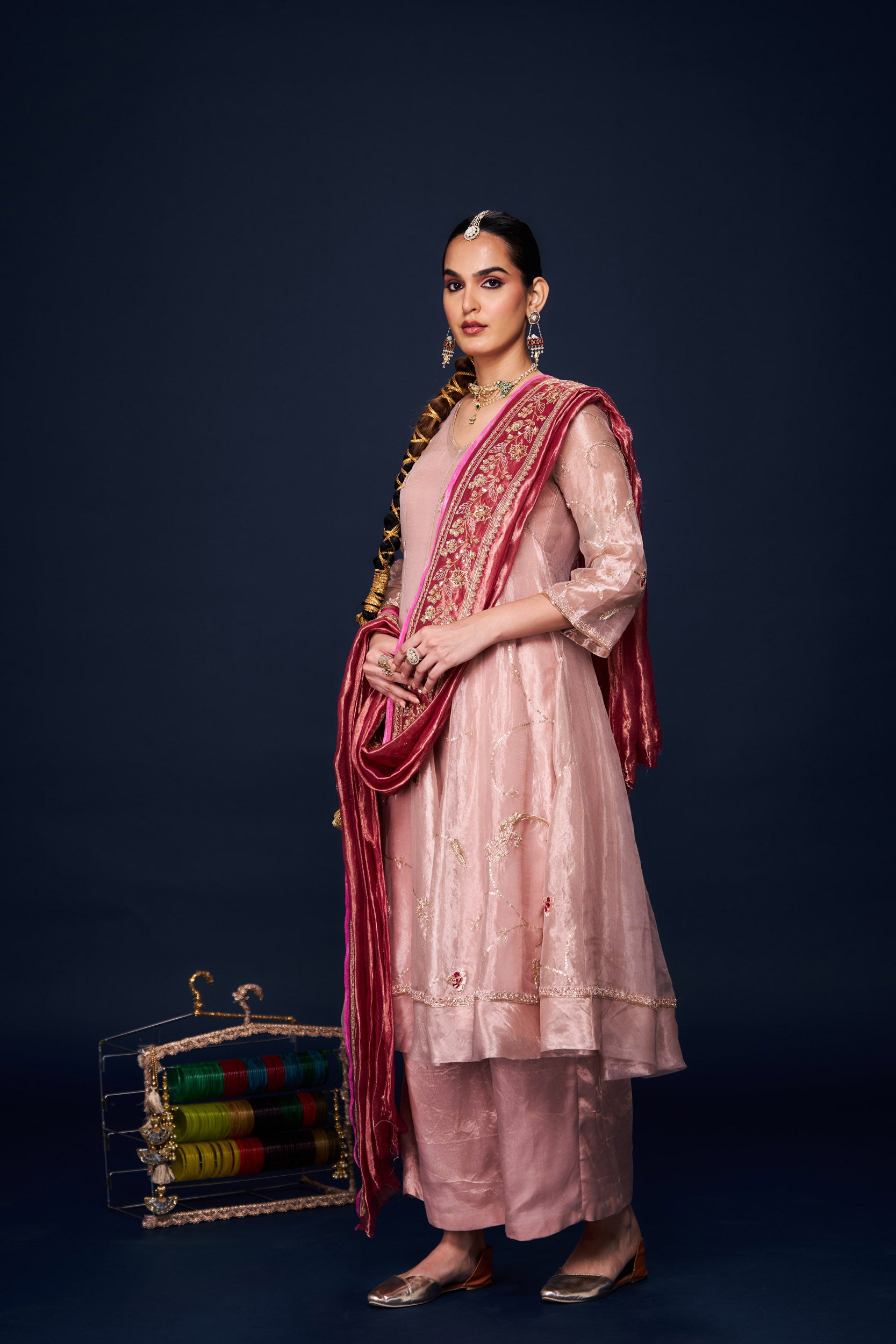 Mannat Rose Gold Kurti Set with Dupatta