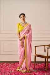 YASHVI SAREE WITH POLLEN YELLOW EMBROIDERED BLOUSE