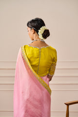 YASHVI SAREE WITH POLLEN YELLOW EMBROIDERED BLOUSE