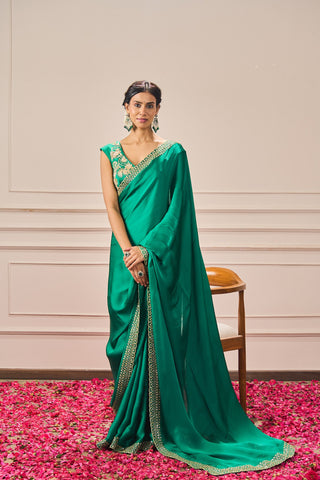 MAYURI SAREE WITH EMBROIDERED BLOUSE