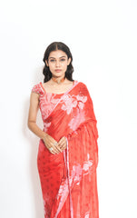Cecelia saree red - Crimson