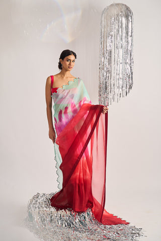 ERIS OMBRE TYE AND DYE SAREE WITH CORSET BLOUSE