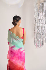 ERIS OMBRE TYE AND DYE SAREE WITH CORSET BLOUSE