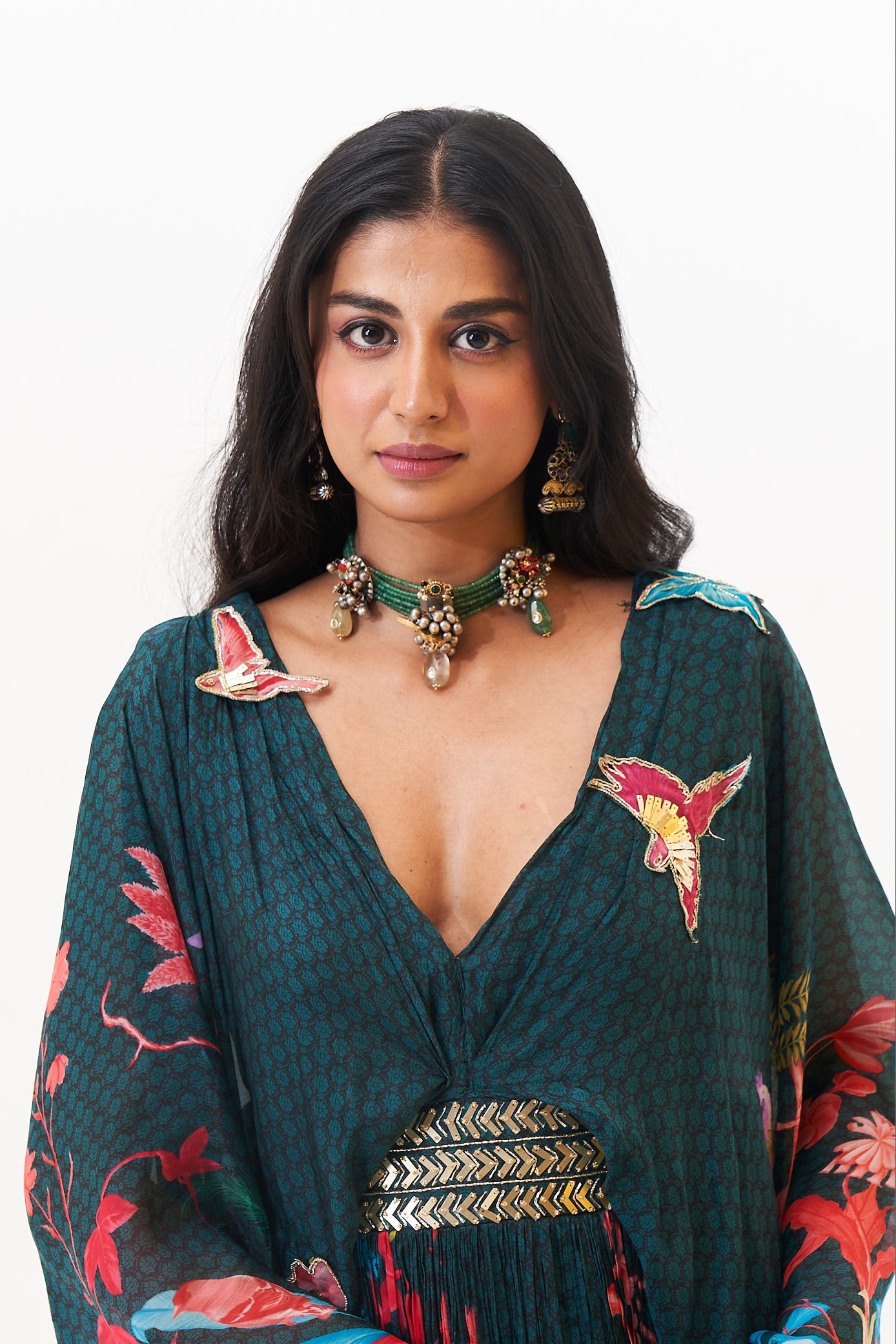JANE CAPE DRESS - DARK GREEN Issa Studio JANE CAPE DRESS - DARK GREEN Issa Studio