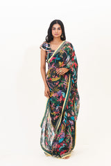 VANESSA SAREE- DARK GREEN