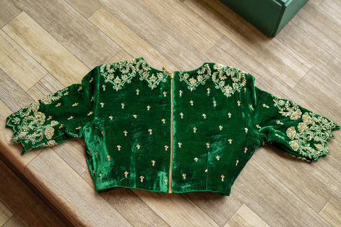 Green Velvet Blouse