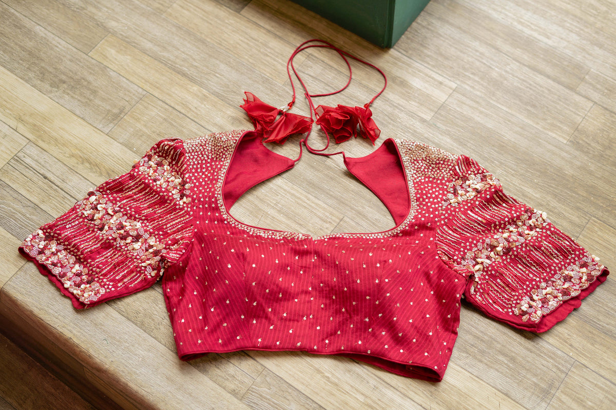 Cranberry Embroidery Blouse