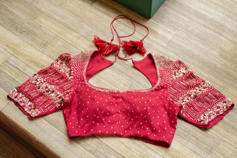 Cranberry Embroidery Blouse