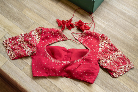 Cranberry Embroidery Blouse