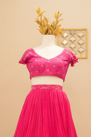 Pink Lehenga with Embroidered Blouse