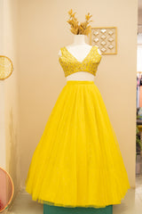 Display Product- Yellow Lehenga with Embroidered Blouse