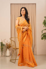 Nihira Saree - Tangerine