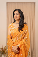 Nihira Saree - Tangerine