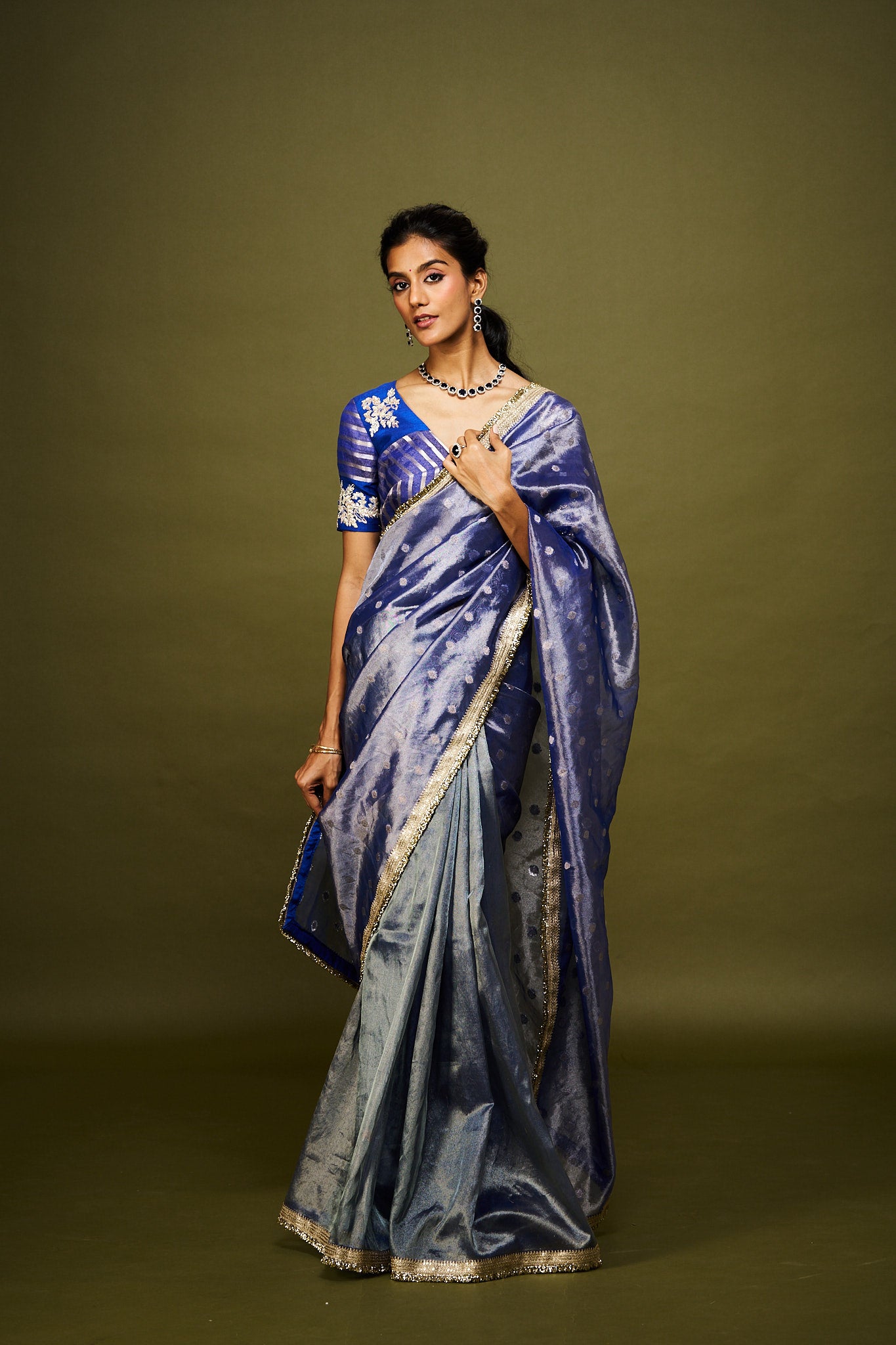Jwala saree set - Royal blue