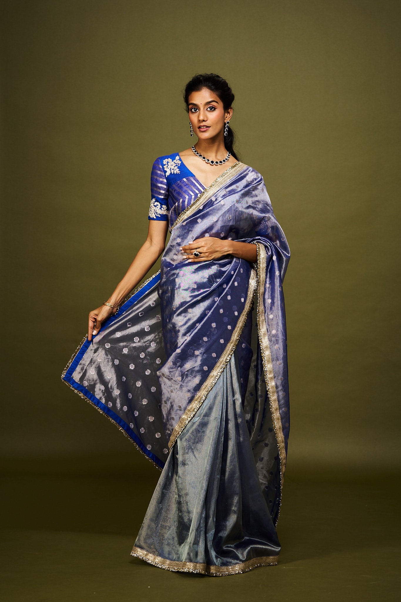 Jwala saree set - Royal blue